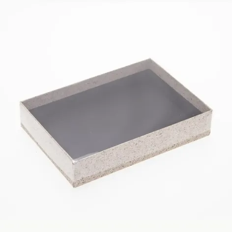 12 Choc Board Box & Clear Lid; Cocoa Shell Paper